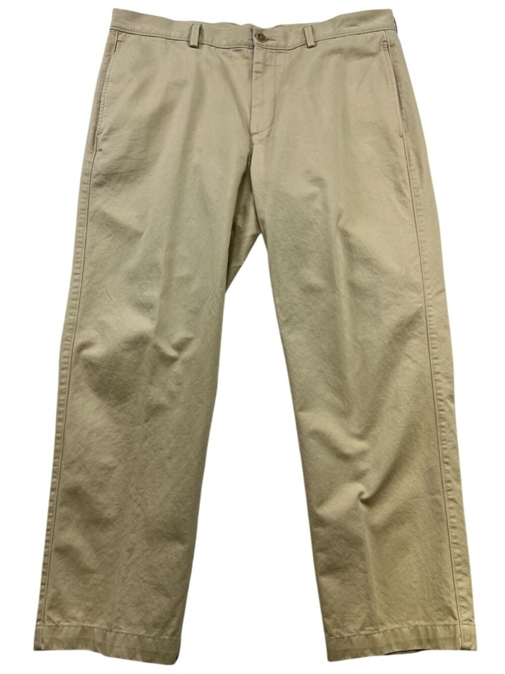 Roundtree & Yorke Casuals Men's Chino Pants Flat Front Size 38x30 Khaki Solid
